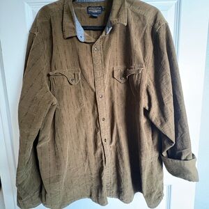 Pendleton Brown Button-Up Shirt Corduroy